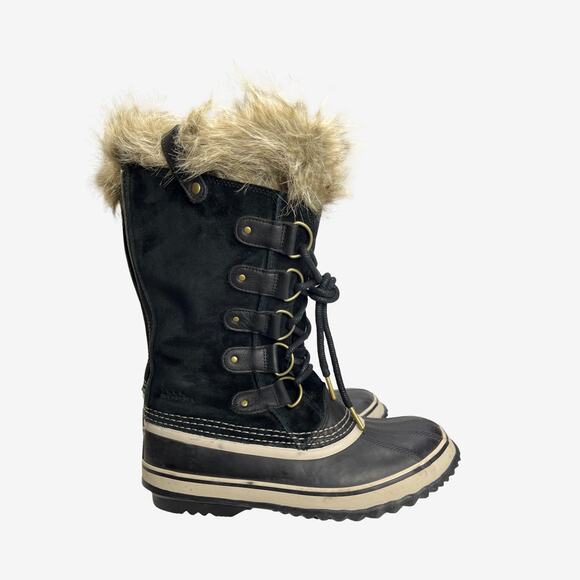 Sorel Joan of Arctic Black Waterproof Faux Fur Snow Winter Boots Women’s 10 - Picture 1 of 10